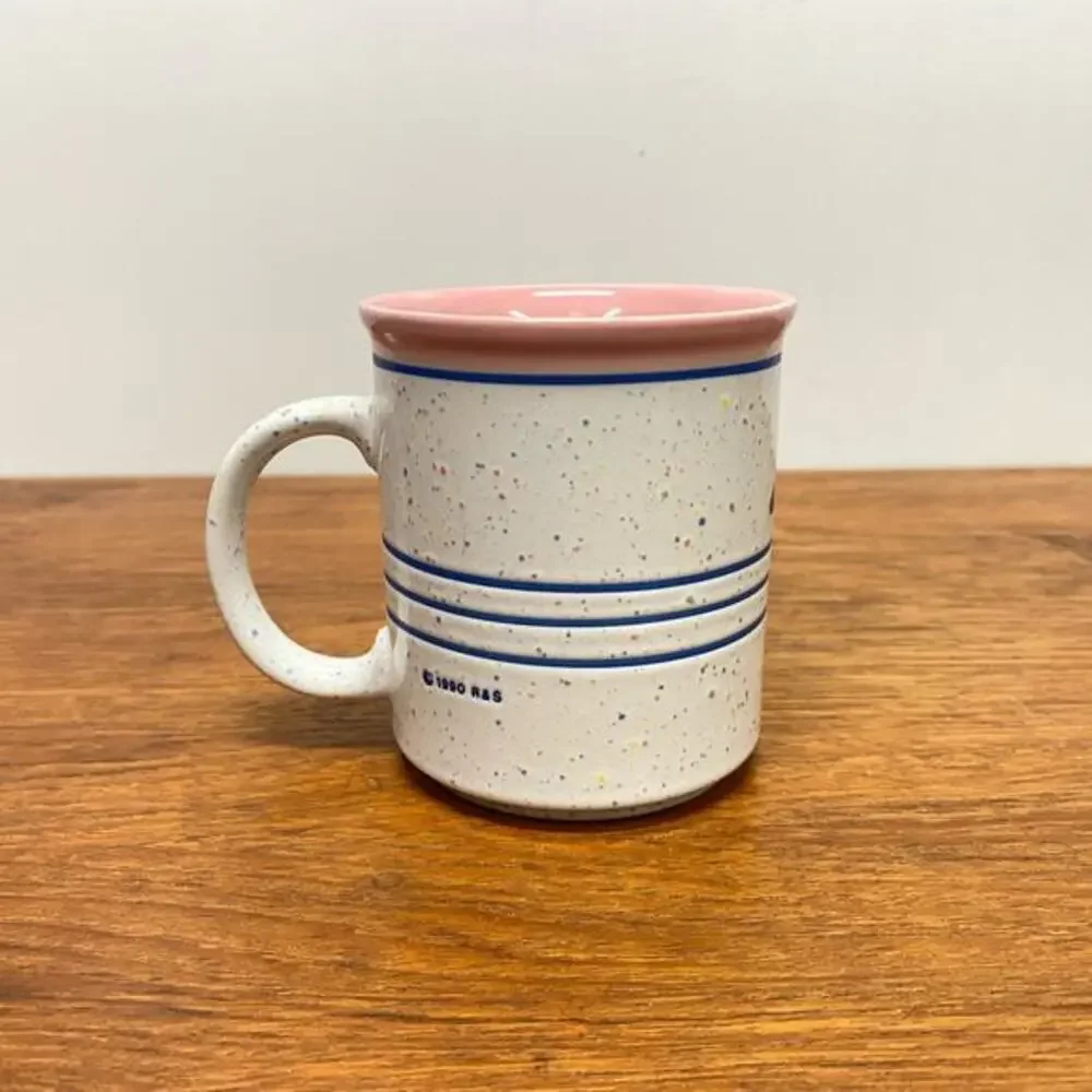 Vintage 1990 San Francisco Souvenir 8 oz Coffee Mug Striped and Speckled Glaze‎